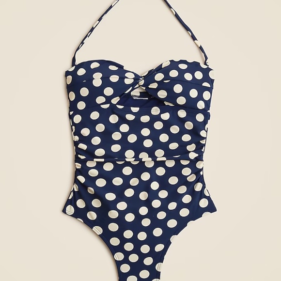 NWT J.Crew Gemma ruched bandeau cutout one-piece - Picture 5 of 5